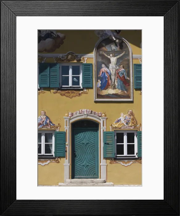 Framed Print : Germany, Bayern / Bavaria, Mittenwald, Sgrafito murals Framed Print : Germany, Bayern / Bavaria, Mittenwald, Sgrafito murals