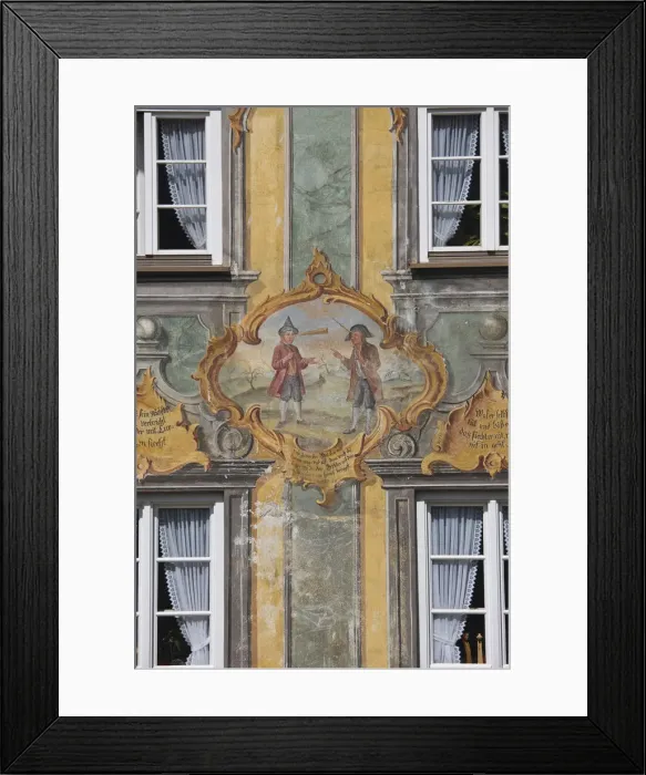 Framed Print : Germany, Bayern / Bavaria, Mittenwald, Sgrafito murals Framed Print : Germany, Bayern / Bavaria, Mittenwald, Sgrafito murals