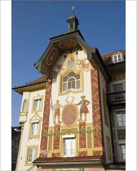 Germany, Bayern  /  Bavaria, Bad Tolz, Painted building