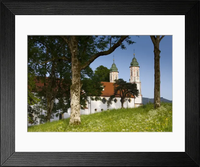 Framed Print : Germany, Bayern  /  Bavaria, Bad Tolz, Hillside church
