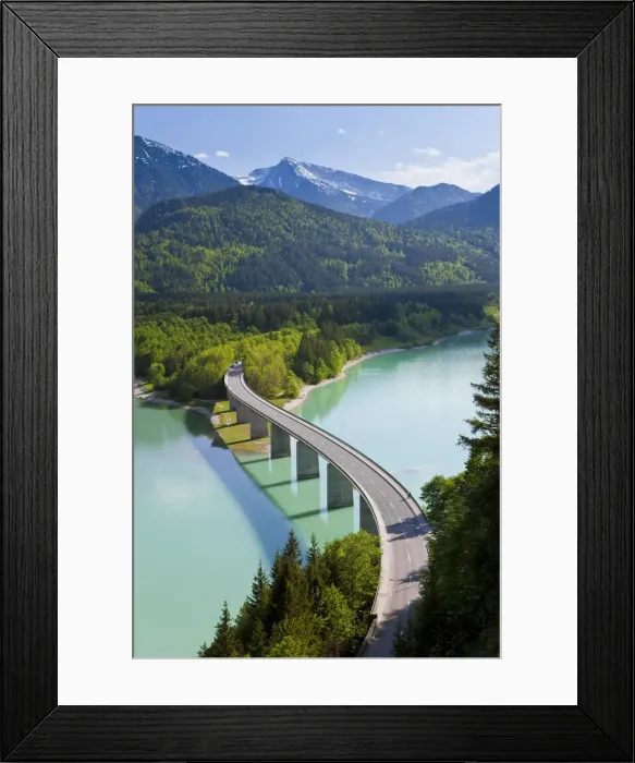 Framed Print : Sylvenstein Lake and Bridge, Bavarian Alps, Bavaria, Germany Framed Print : Sylvenstein Lake and Bridge, Bavarian Alps, Bavaria, Germany
