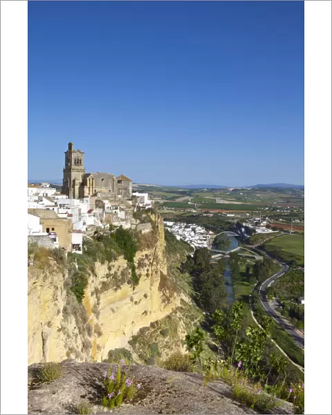 Elevated view over the church of San Pedro & the surounding countryside, Arcos De