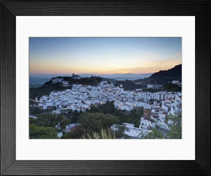 Framed Print : Casares at sunset, Casares, Malaga Province, Andalusia, Spain Framed Print : Casares at sunset, Casares, Malaga Province, Andalusia, Spain