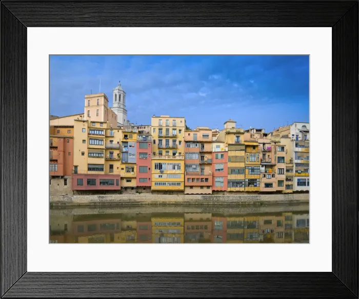 Framed Print : Spain, Catalunia (Catalunya)Spain, Catalunia (Catalunya), Girona, River Onyar