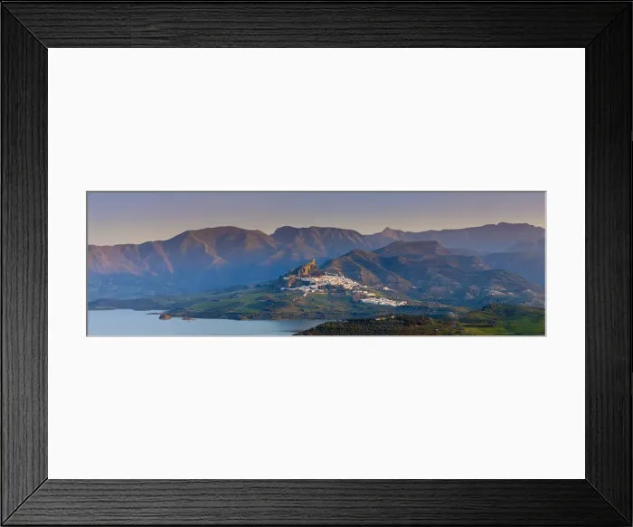 Framed Print : The whitewashed village of Zahara de la Sierra at sunset, Zahara de la Sierra, Cadiz Framed Print : The whitewashed village of Zahara de la Sierra at sunset, Zahara de la Sierra, Cadiz