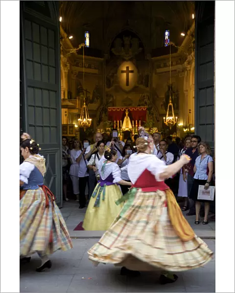 Traditional Dancing Outside The 13th Century Iglesia y Convento Del Carmen, Valencia