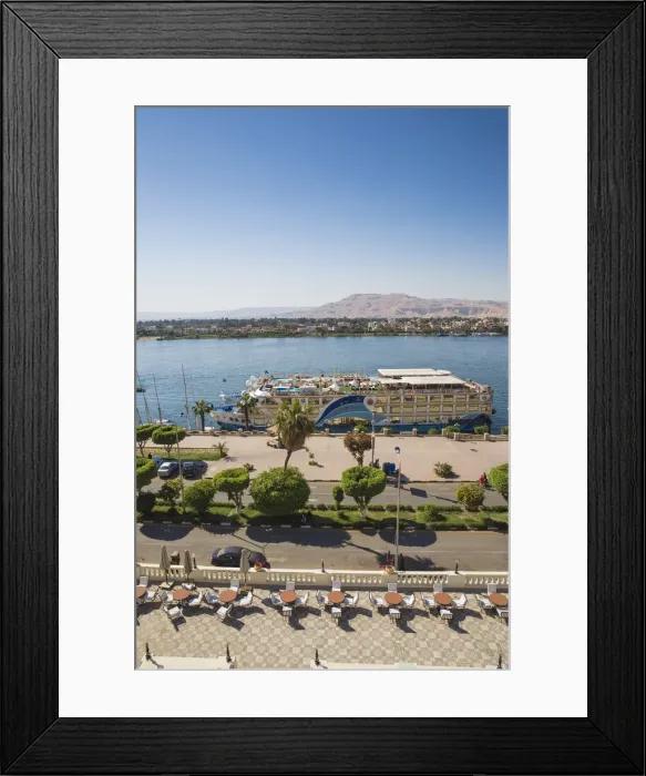 Framed Print : egypt, Luxor, View the of The Winter Palace Hotel terrace and the River Nile Framed Print : egypt, Luxor, View the of The Winter Palace Hotel terrace and the River Nile