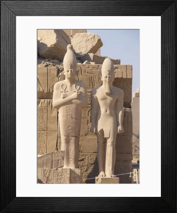 Framed Print : Egypt, Luxor, Karnak Temple, Colossi in Temple of Amun