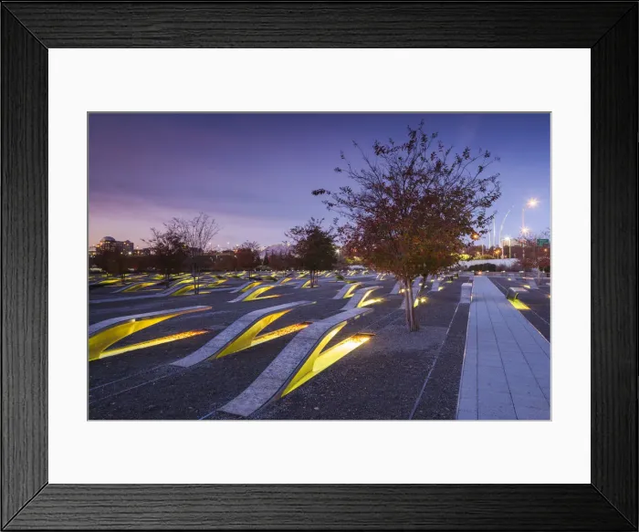 Framed Print : USA, Virginia, Arlington The Pentagon, Pentagon 911 Memorial, dawn Framed Print : USA, Virginia, Arlington The Pentagon, Pentagon 911 Memorial, dawn