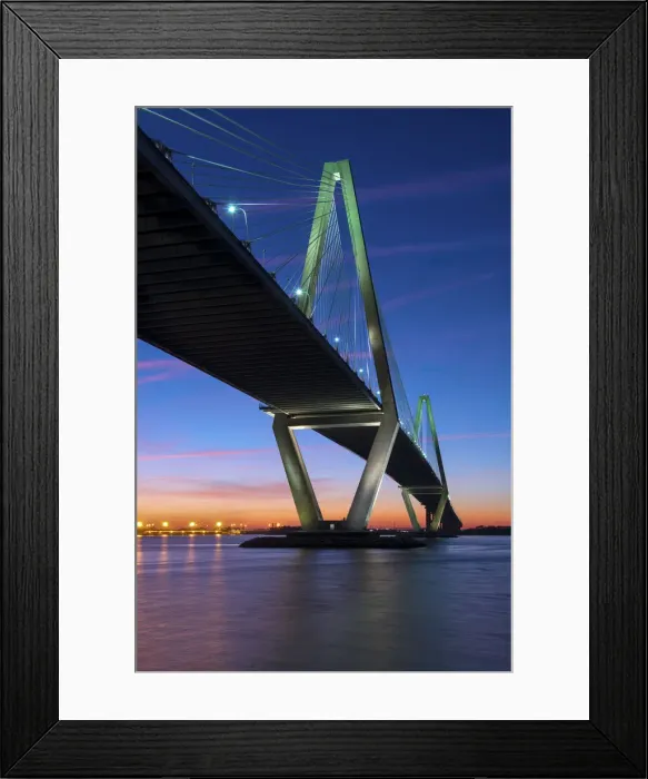 Framed Print : Charleston, South Carolina, Arthur Ravenel Junior Bridge, Cable-Stayed Bridge, Cooper