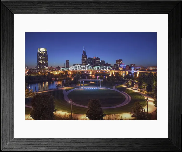 Framed Print : Nashville, Tennessee, Barge, Cumberland River, John Seigenthaler Pedestrian Bridge Framed Print : Nashville, Tennessee, Barge, Cumberland River, John Seigenthaler Pedestrian Bridge