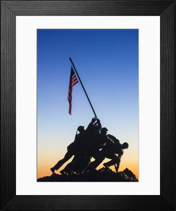 Framed Print : USA, Virginia, Arlington, US Marine and Iwo Jima Memorial, dawn