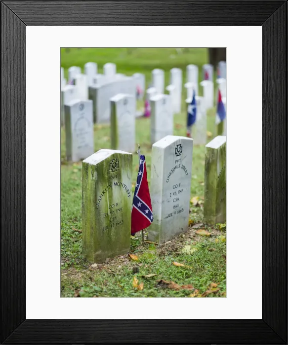 Framed Print : USA, Virginia, Richmond, Hollywood Cemetery, graves of Confederate soldiers