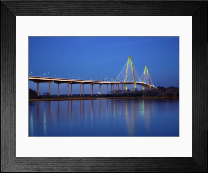Framed Print : Charleston, South Carolina, Arthur Ravenel Junior Bridge, Cable-Stayed Bridge, Cooper