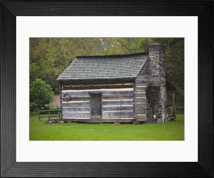 Framed Print : USA, Tennessee, Limestone, Davy Crockett Birthplace State Park, cabin of Davy Crockett, b Framed Print : USA, Tennessee, Limestone, Davy Crockett Birthplace State Park, cabin of Davy Crockett, b