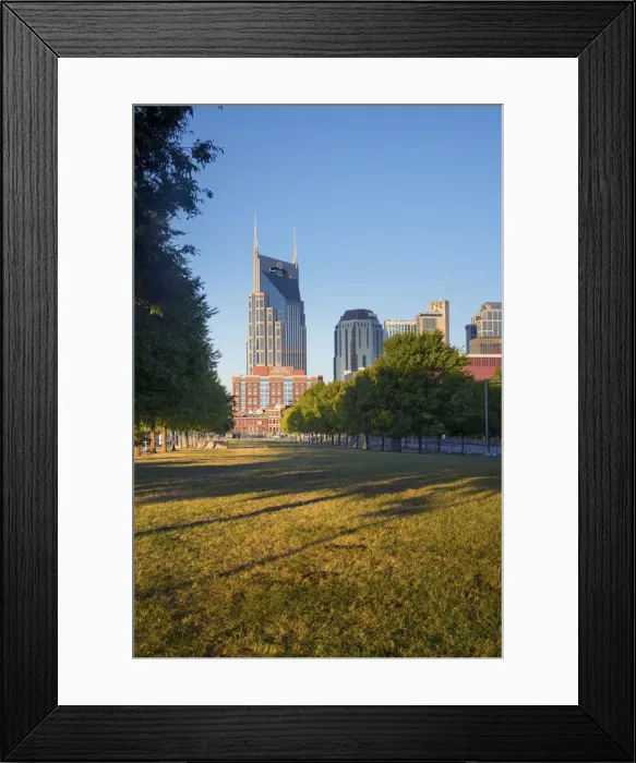Framed Print : Nashville, Tennessee, Skyline, Riverfront Park Framed Print : Nashville, Tennessee, Skyline, Riverfront Park