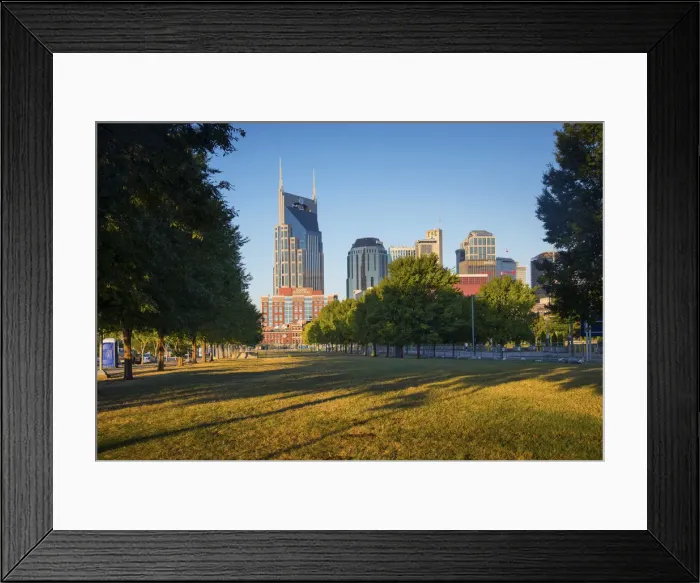Framed Print : Nashville, Tennessee, Skyline, Riverfront Park Framed Print : Nashville, Tennessee, Skyline, Riverfront Park
