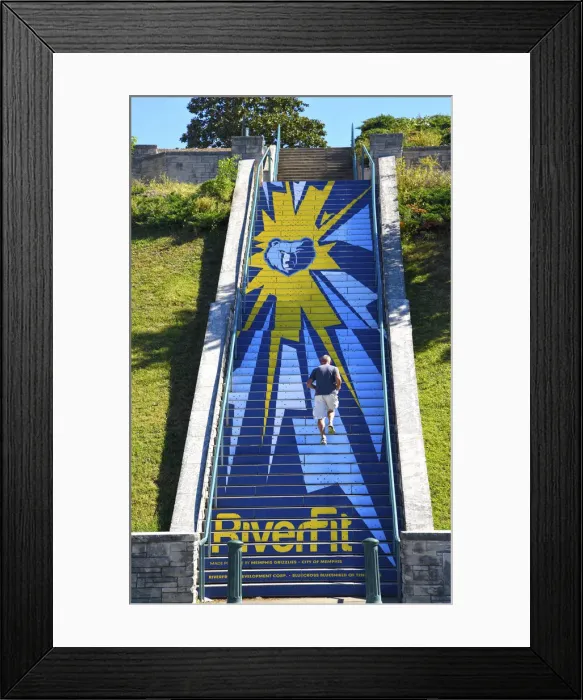 Framed Print : Memphis, Tennessee, RiverFit Stairway, Beale Street Landing, Memphis Grizzlies Basketball Framed Print : Memphis, Tennessee, RiverFit Stairway, Beale Street Landing, Memphis Grizzlies Basketball