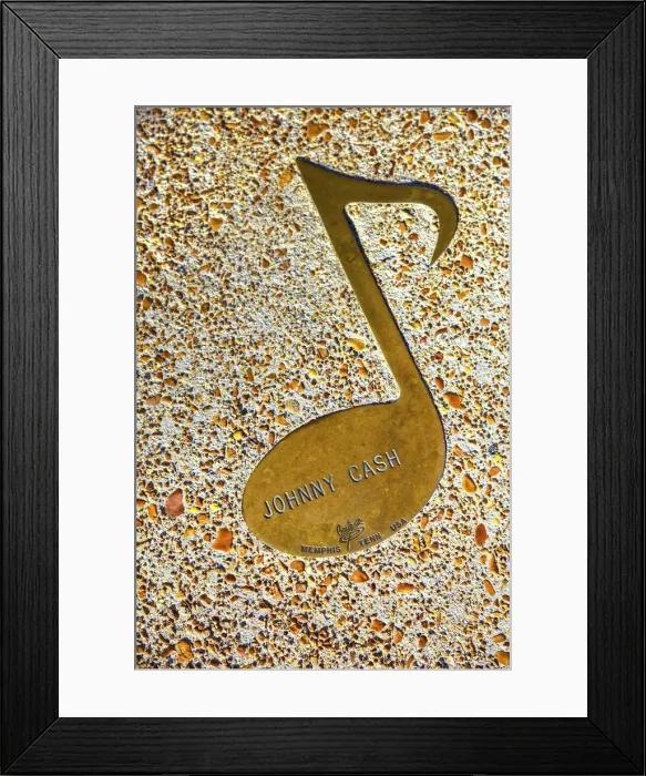 Framed Print : Memphis, Tennessee, Beale Street Brass Note Walk Of Fame, Johnny Cash