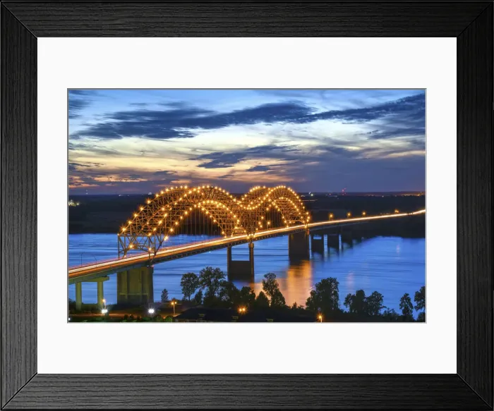 Framed Print : Memphis, Tennessee, Mississippi River, Hernand De Soto Bridge, Connection Between
