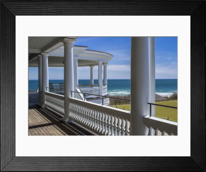 Framed Print : USA, Rhode Island, Watch Hill, Ocean House, luxury resort since 1868, porch Framed Print : USA, Rhode Island, Watch Hill, Ocean House, luxury resort since 1868, porch