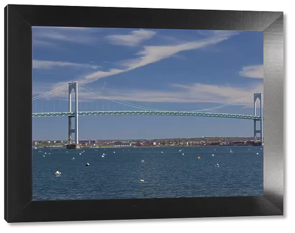 USA, Rhode Island, Jamestown, view of the Newport Bridge