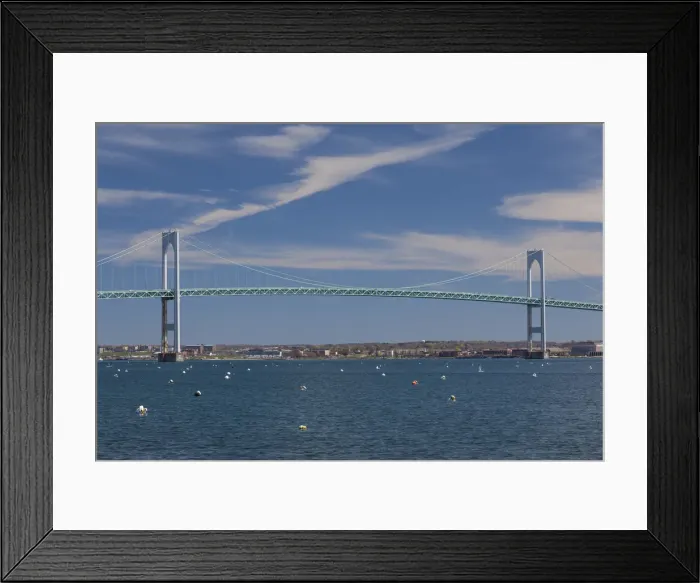 Framed Print : USA, Rhode Island, Jamestown, view of the Newport Bridge Framed Print : USA, Rhode Island, Jamestown, view of the Newport Bridge