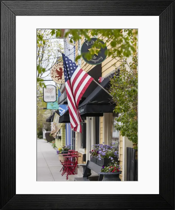 Framed Print : USA, Rhode Island, Bristol, Hope Street Framed Print : USA, Rhode Island, Bristol, Hope Street