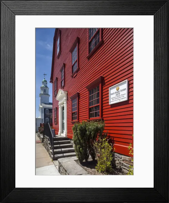 Framed Print : USA, Rhode Island, Newport, White Horse Tavern, 1673, oldest tavern in America