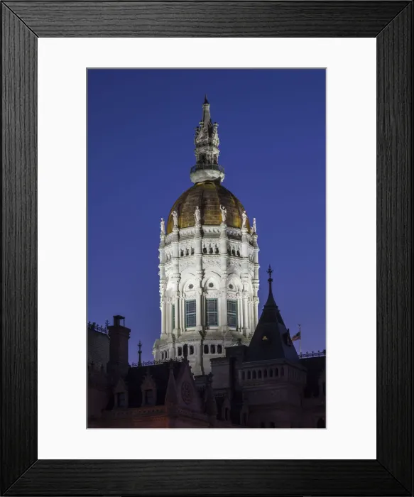 Framed Print : USA, Connecticut, Hartford, Connecticut State Capitol, cupola lit at dawn Framed Print : USA, Connecticut, Hartford, Connecticut State Capitol, cupola lit at dawn