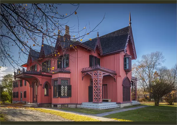 USA, Connecticut, Woodstock, Roseland Cottage, built in 1844, best-preserved Gothic