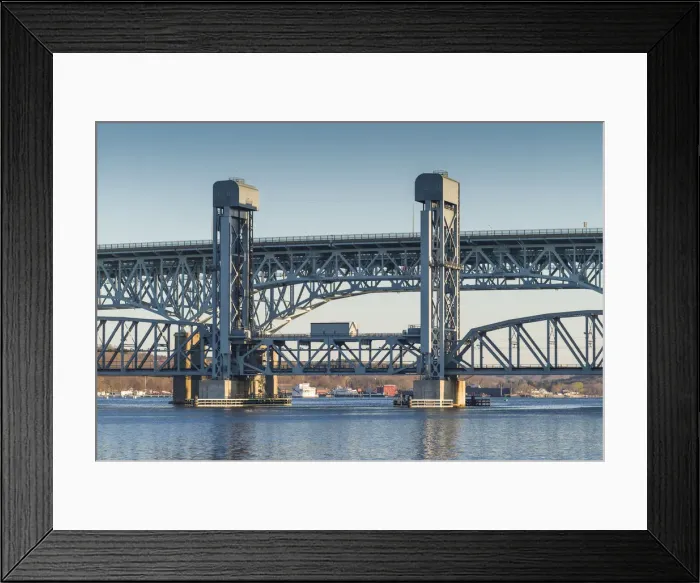 Framed Print : USA, Connecticut, New London, Route I-95 bridge