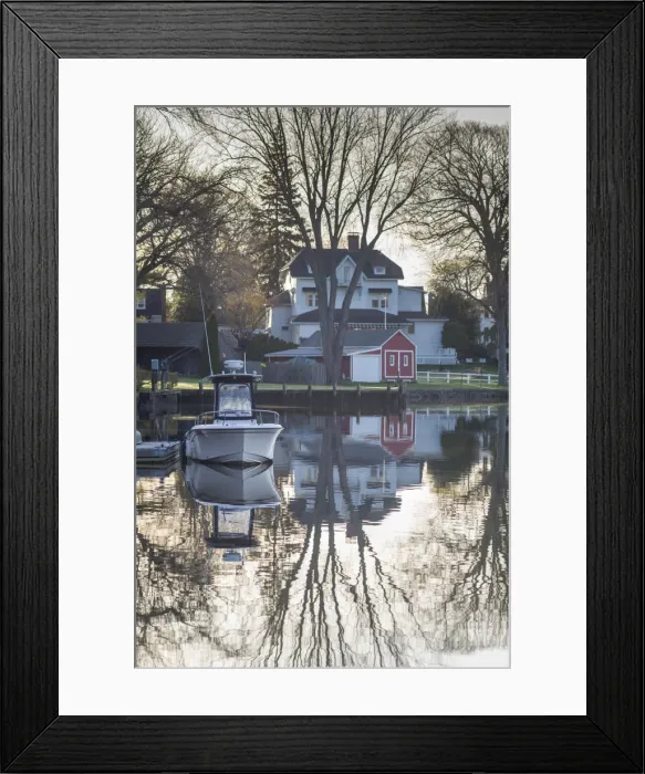 Framed Print : USA, Connecticut, Essex, town harbor, dawn Framed Print : USA, Connecticut, Essex, town harbor, dawn
