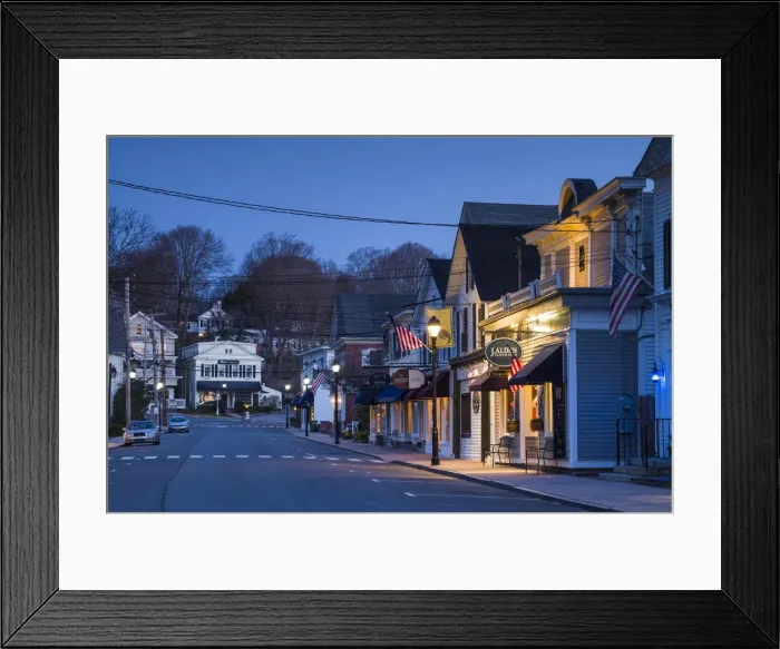 Framed Print : USA, Connecticut, Essex, Main Street, dawn Framed Print : USA, Connecticut, Essex, Main Street, dawn