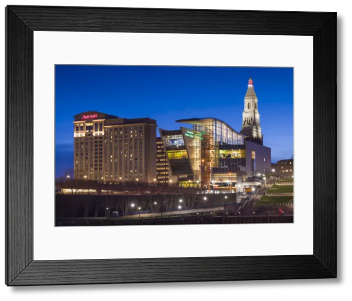 Framed Print : USA, Connecticut, Hartford, city skyline with Connecticut Science Center and Travelers Framed Print : USA, Connecticut, Hartford, city skyline with Connecticut Science Center and Travelers