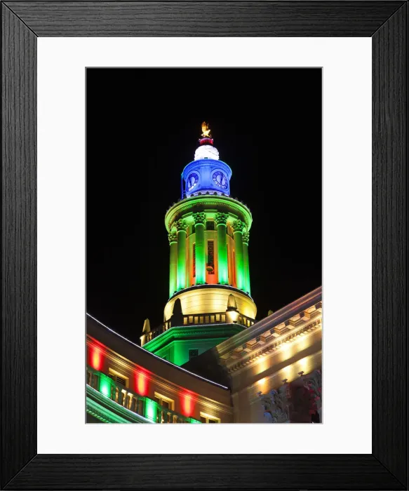 Framed Print : USA, Colorado, Denver, Denver City and Country Building with Christmas Lights
