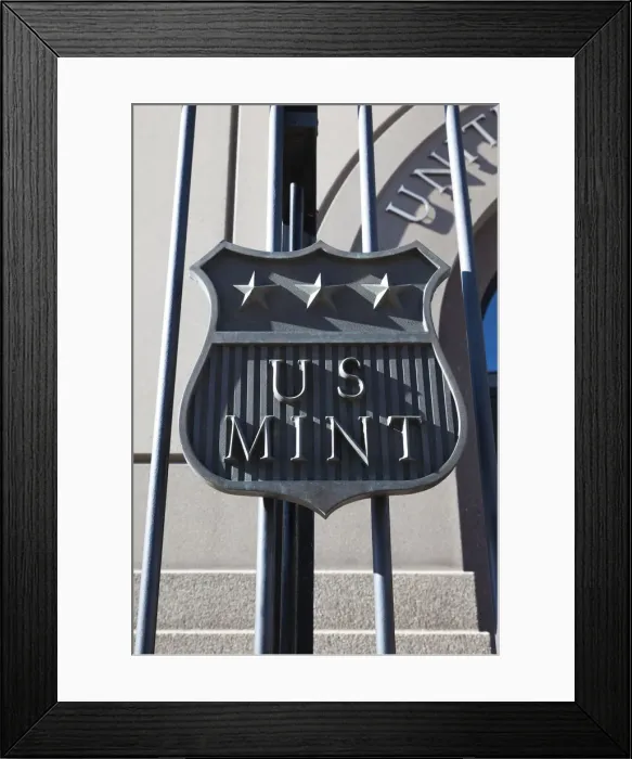 Framed Print : USA, Colorado, Denver, sign for the Denver United States Mint