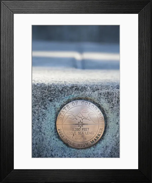 Framed Print : USA, Colorado, Denver, Colorado State Capitol, official Mile High marker on capitol steps Framed Print : USA, Colorado, Denver, Colorado State Capitol, official Mile High marker on capitol steps