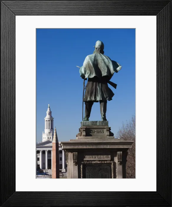 Framed Print : USA, Colorado, Denver, Civil War monument with City and County Building Framed Print : USA, Colorado, Denver, Civil War monument with City and County Building