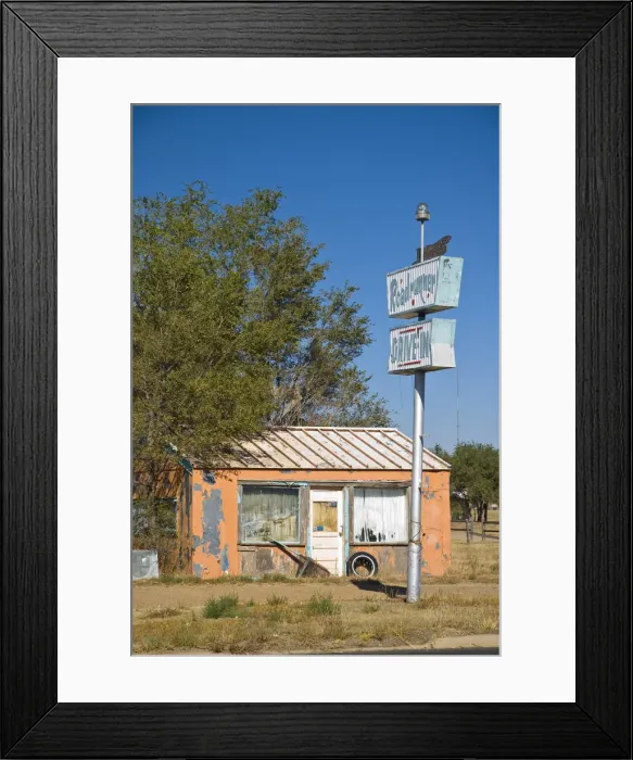 Framed Print : USA, Texas, Route 66, Vega Roadrunner Drive-in Framed Print : USA, Texas, Route 66, Vega Roadrunner Drive-in