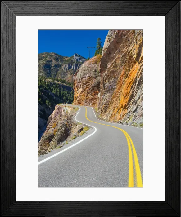 Framed Print : USA, Colorado, between Silverton and Ouray, The Million Dollar Highway part of