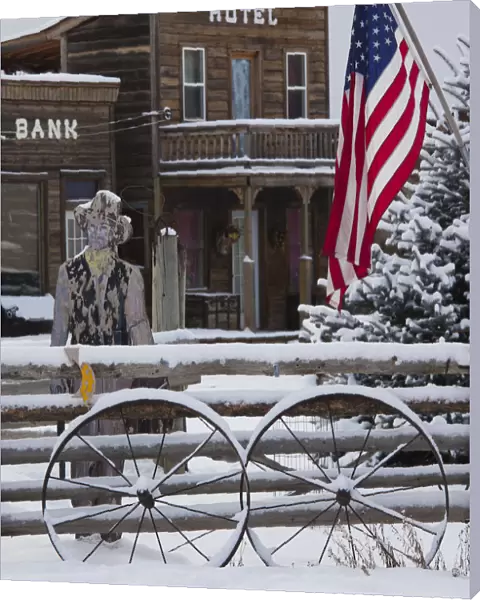 USA, Colorado, Ridgway, Old West town buildings