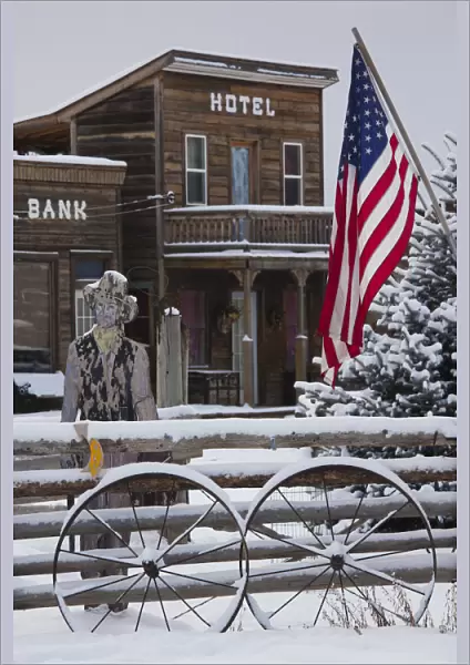 USA, Colorado, Ridgway, Old West town buildings