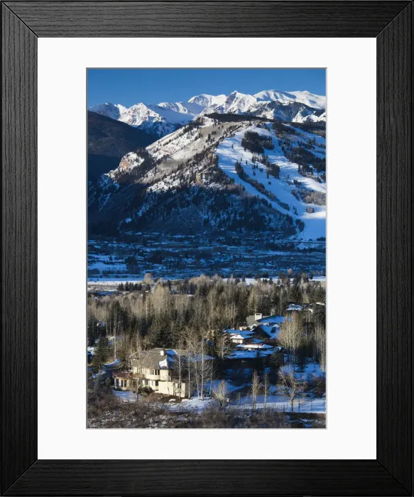 Framed Print : USA, Colorado, Aspen, mountainside homes Framed Print : USA, Colorado, Aspen, mountainside homes