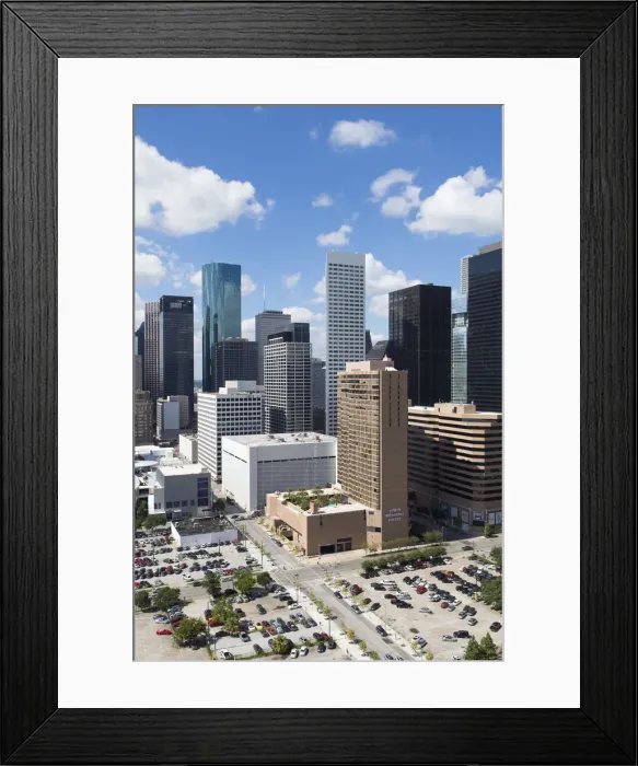 Framed Print : Downtown City Skyline, Houston, Texas, USA