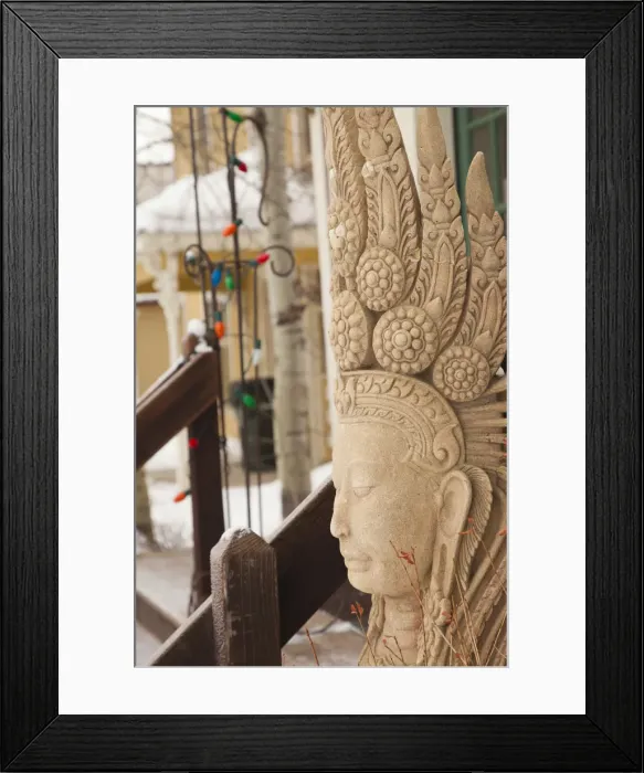 Framed Print : USA, Colorado, Crested Butte, asian sculpture Framed Print : USA, Colorado, Crested Butte, asian sculpture