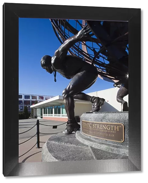 USA, Colorado, Colorado Springs, United States Olympic Training Center, sculpture