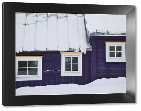 USA, Colorado, Crested Butte, house detail, winter