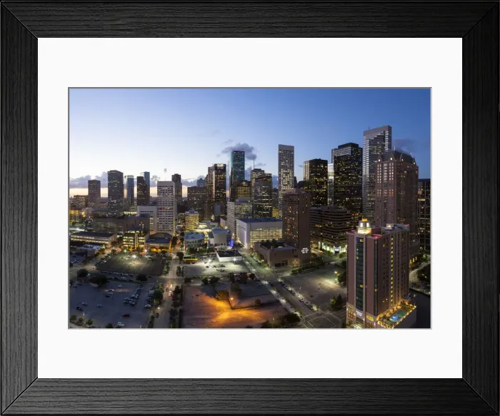 Framed Print : Downtown City Skyline, Houston, Texas, USA