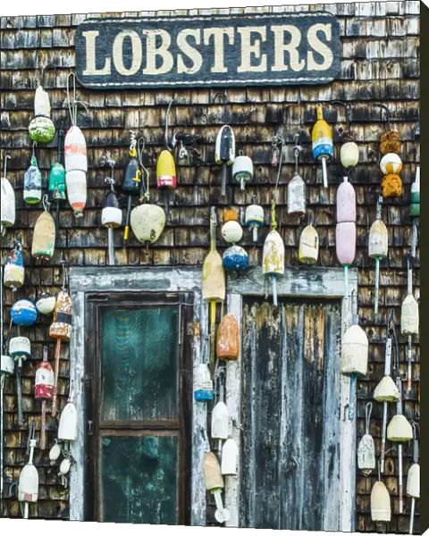 USA, Maine, Pemaquid Point, Lobster Buoys